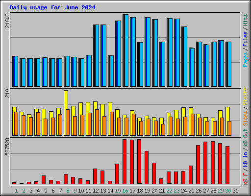 Daily usage for June 2024