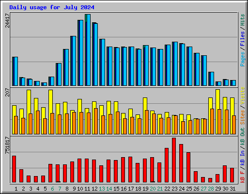 Daily usage for July 2024