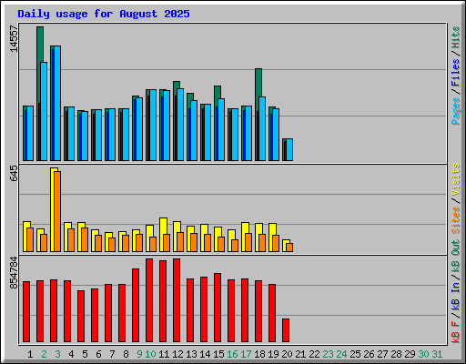Daily usage for August 2025